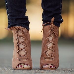 Sam Edelman Lace Up Suede Bootie